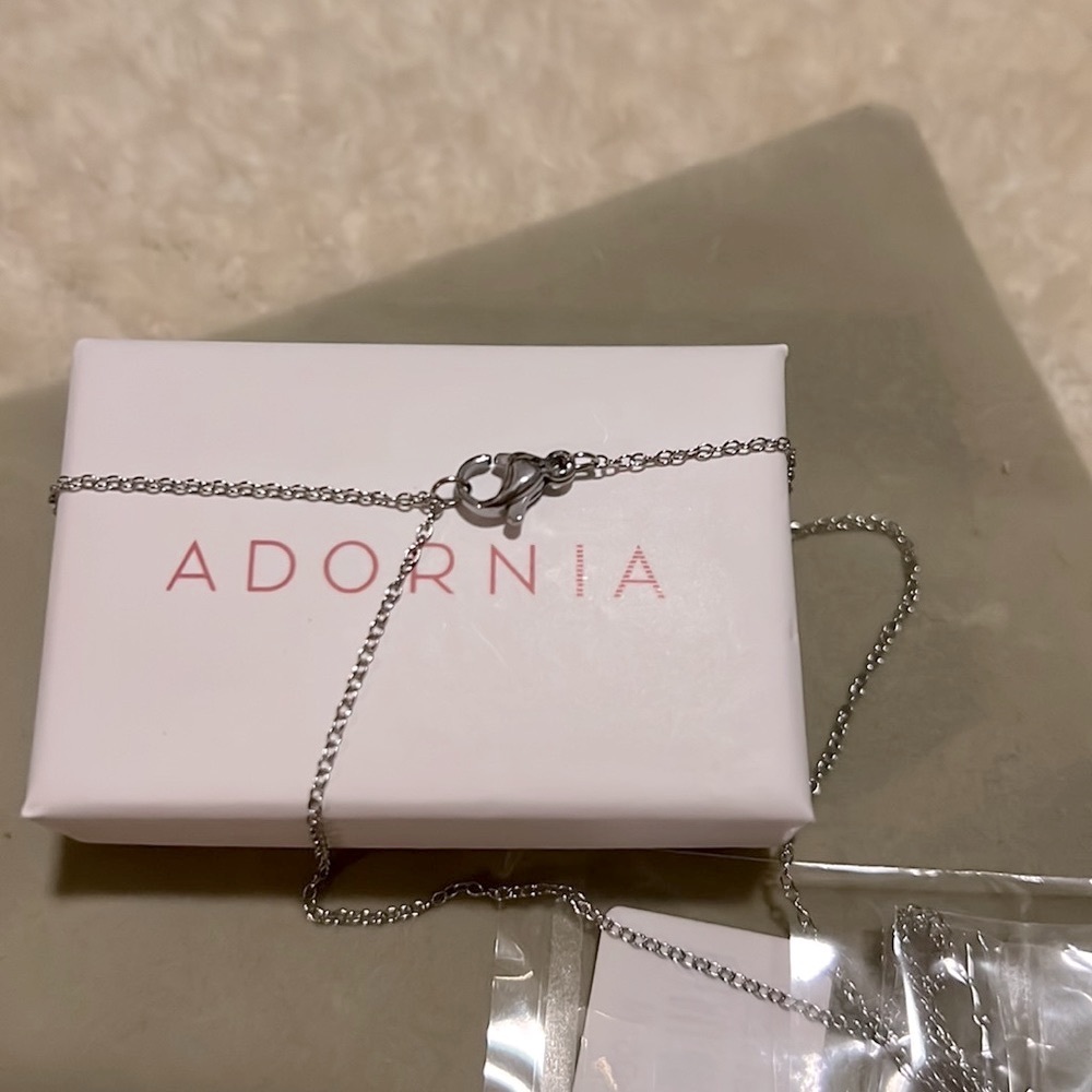 ADORNIA Hanging Moon & Star Silver Necklace - Picture 5 of 6
